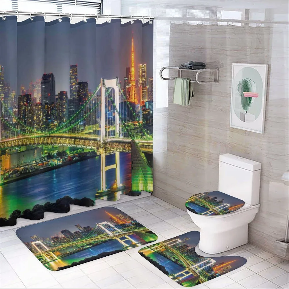 Tokyo Skyline Japanese — 4-Piece Bathroom Set preview