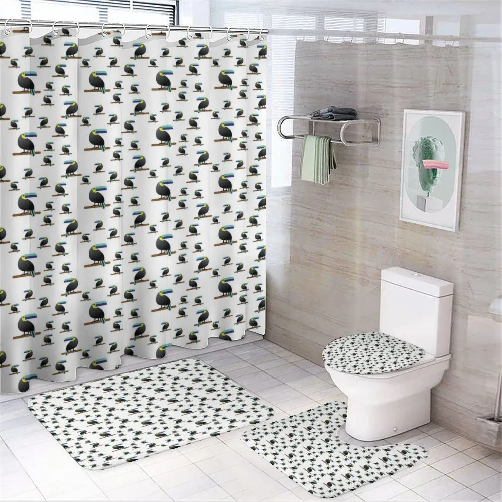 Tropical Toucan Bird Art — 4-Piece Bathroom Set preview