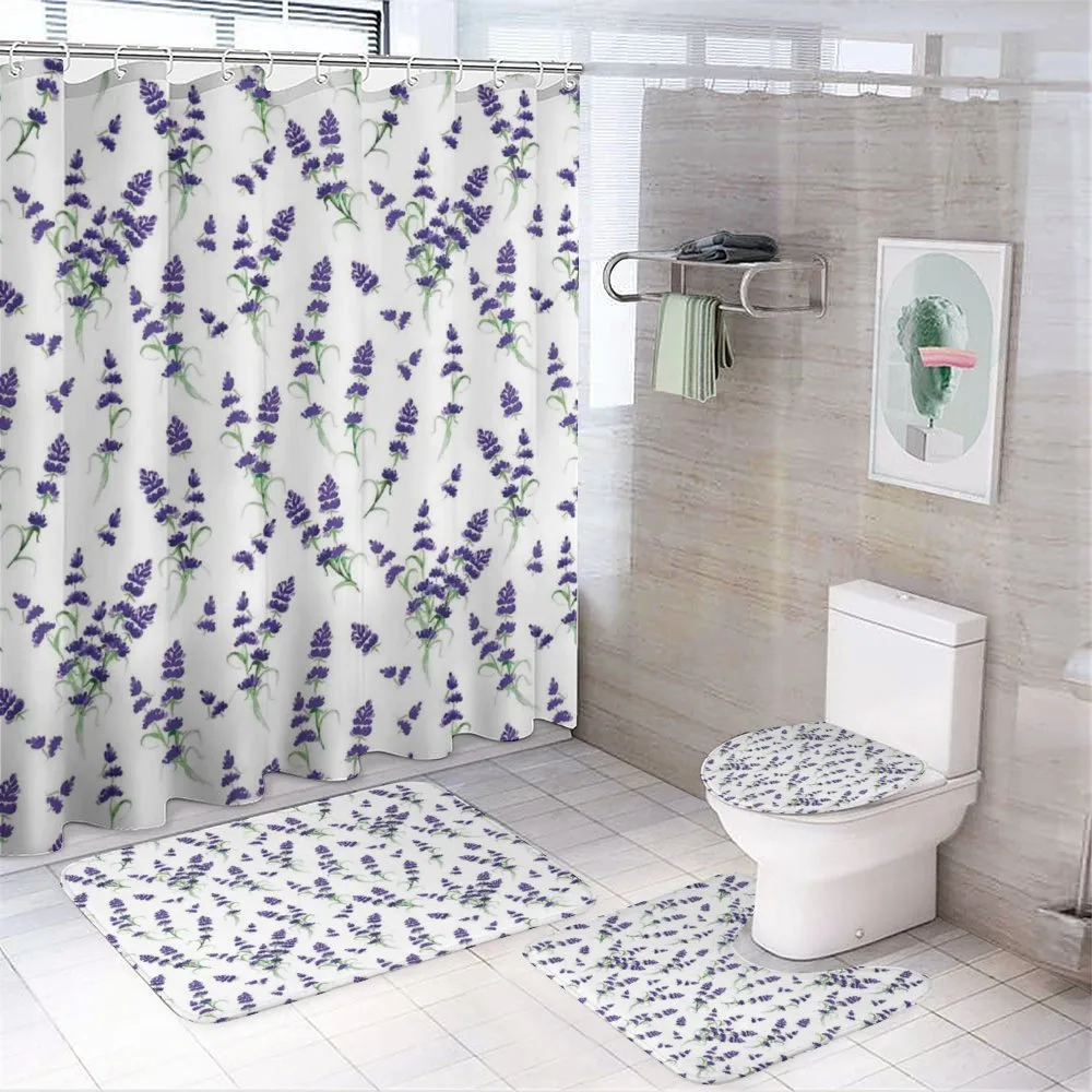 Watercolor Art Plant — 4-Piece Bathroom Set preview