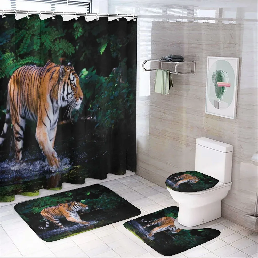 Wild Jungle Tiger Tree — 4-Piece Bathroom Set preview