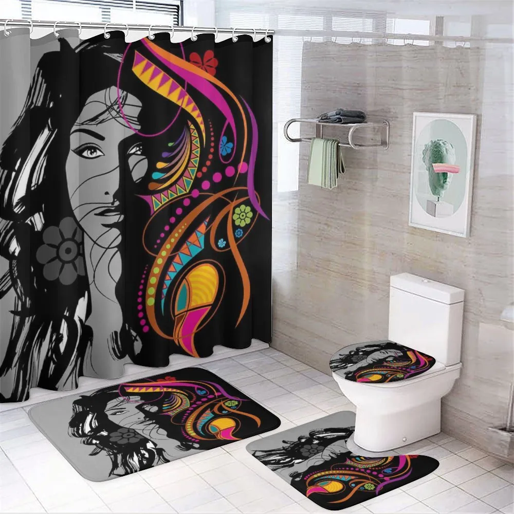 Woman Portrait Glamor Art — 4-Piece Bathroom Set preview