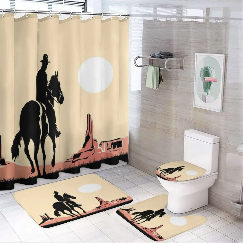 Cowboy Horse Sunset — 4-Piece Bathroom Set preview