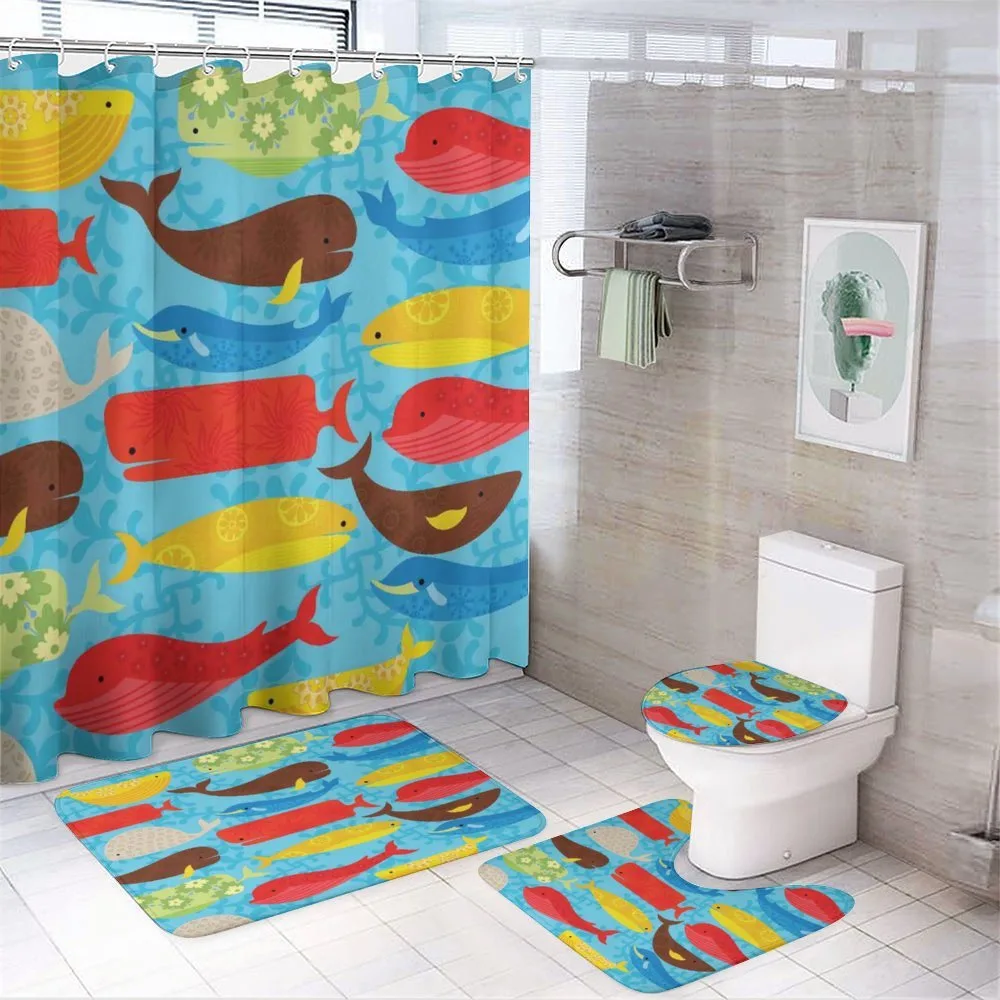 Deep Ocean Animals — 4-Piece Bathroom Set preview