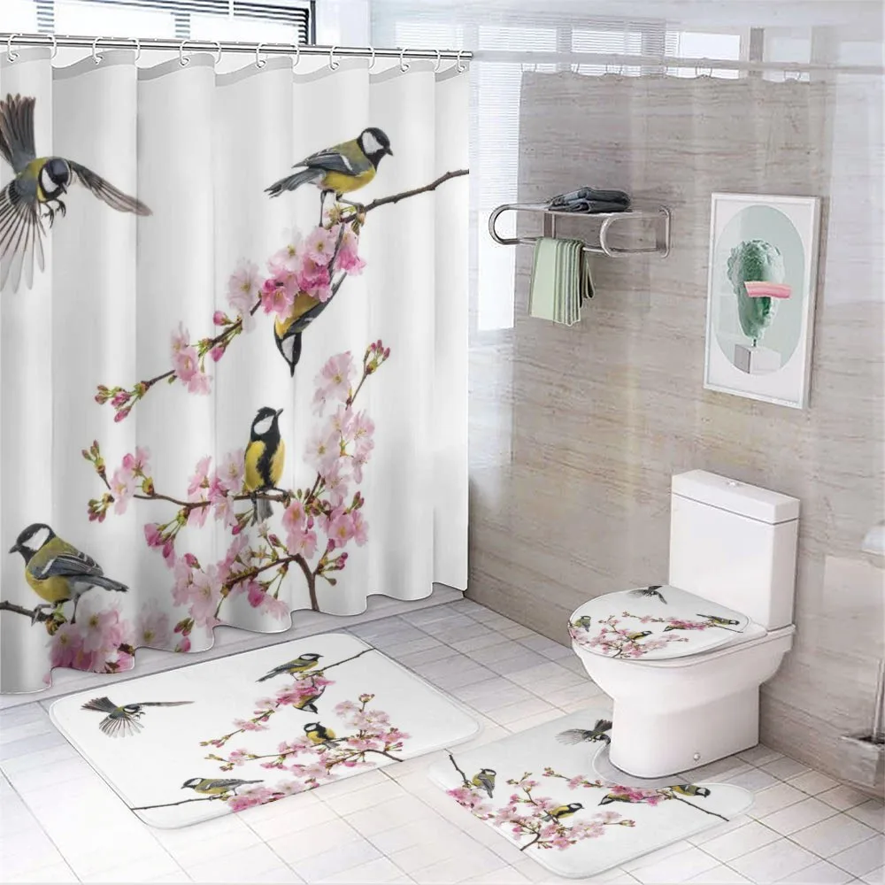 Flowers Hummingbirds — 4-Piece Bathroom Set preview