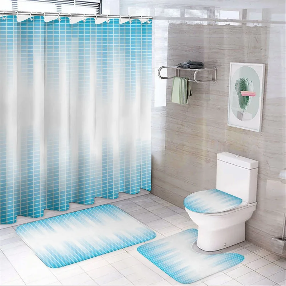 Geometric Squared Design — 4-Piece Bathroom Set preview