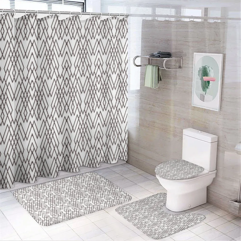 Lines Halftone Effect — 4-Piece Bathroom Set preview