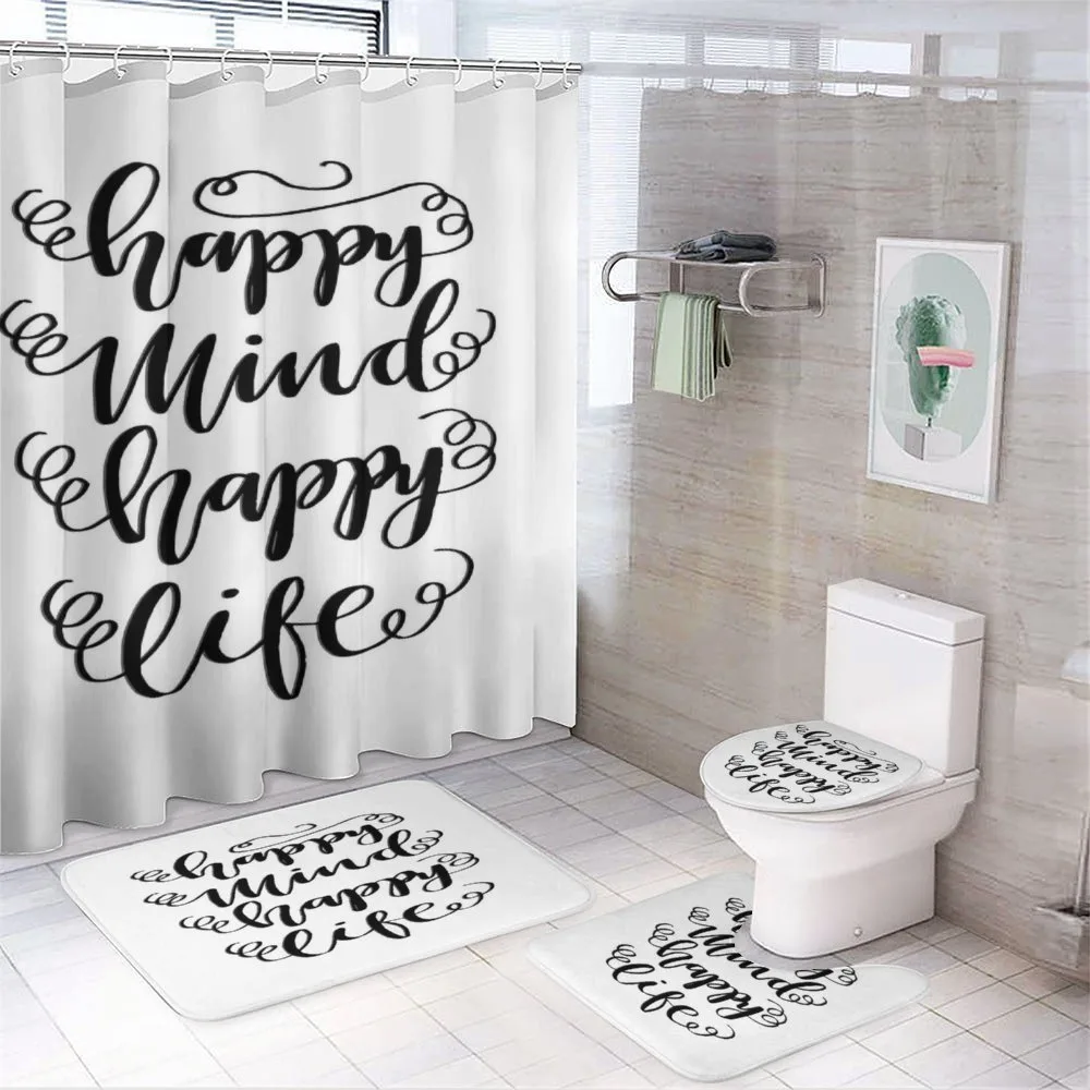 Positive Happy Mind and Life — 4-Piece Bathroom Set preview