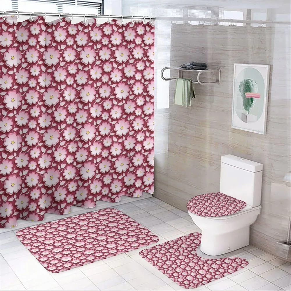 Romantic Floral Pattern — 4-Piece Bathroom Set preview
