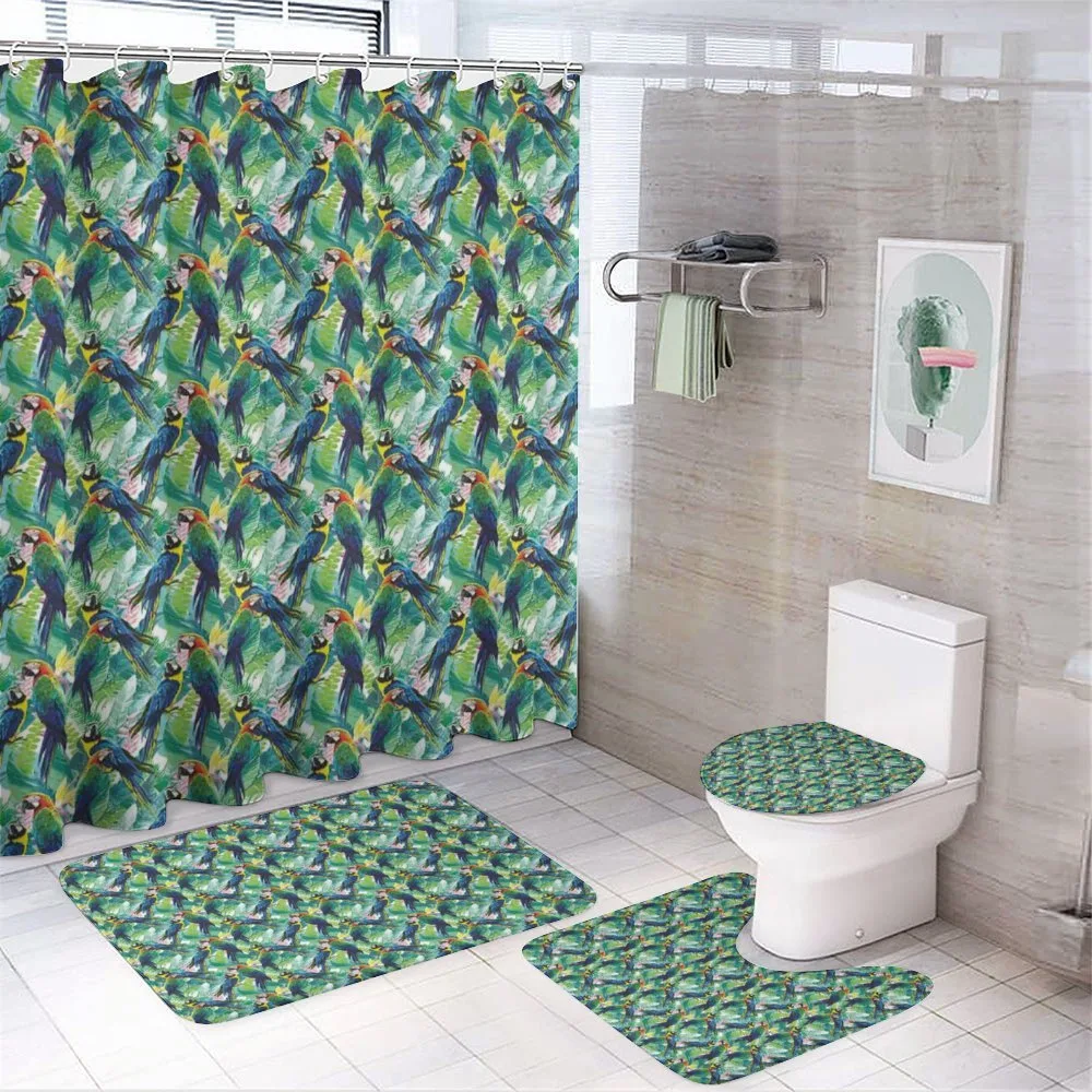 Scarlet Macaw Parrots — 4-Piece Bathroom Set preview