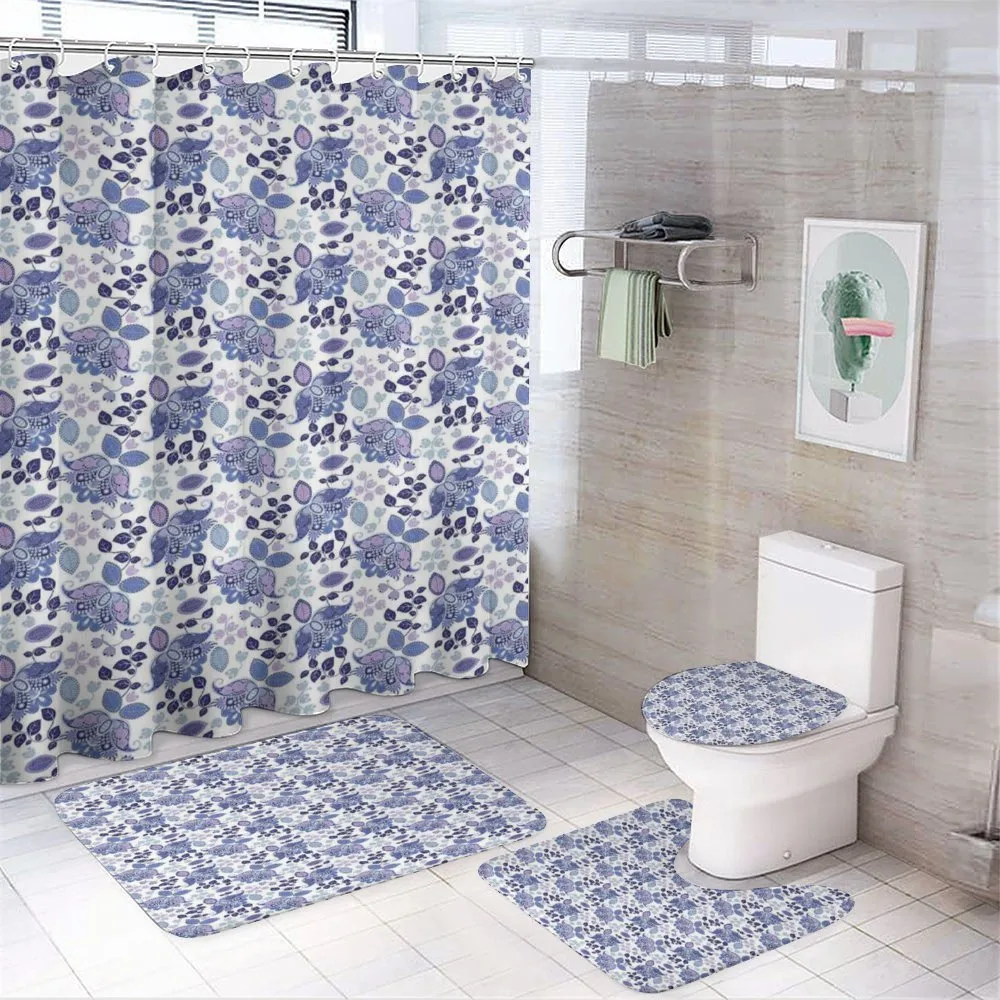 Boho Pastel Leaves — 4-Piece Bathroom Set preview