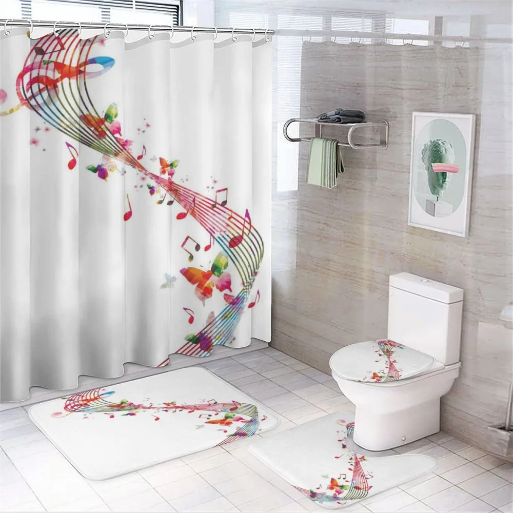 Colorful Notes Butterfly — 4-Piece Bathroom Set preview