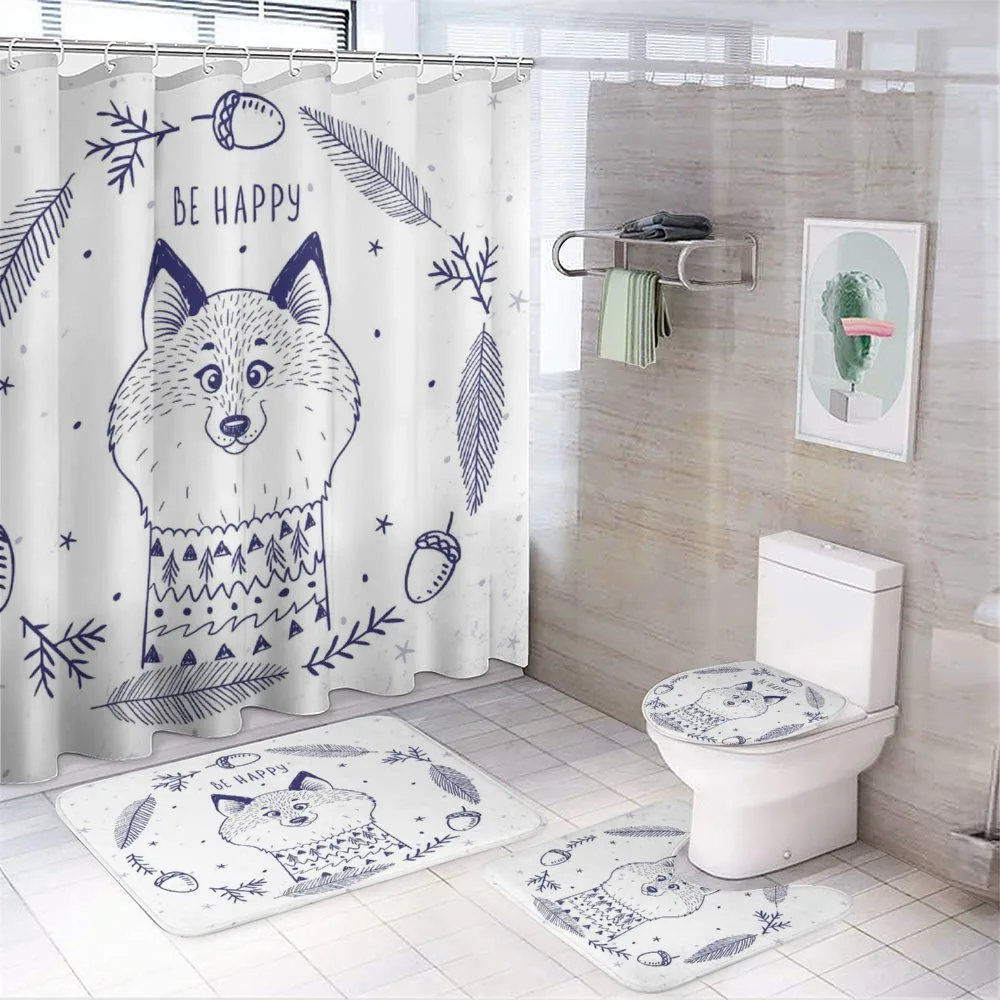 Fox with Hearts and Beam — 4-Piece Bathroom Set preview