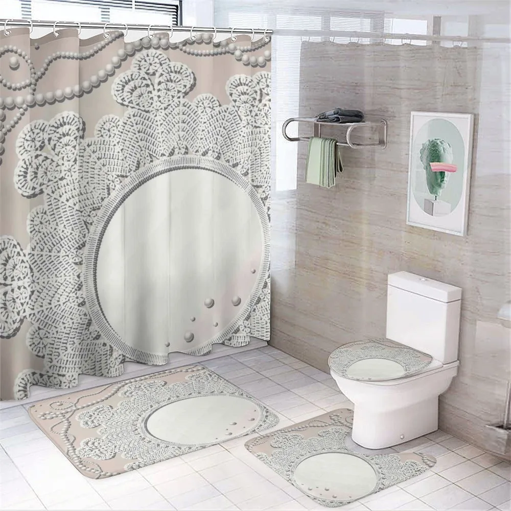 Medallion Lace Ornate Pearl — 4-Piece Bathroom Set preview