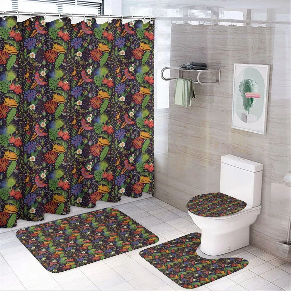 Monkeys Parrots Monstera — 4-Piece Bathroom Set preview