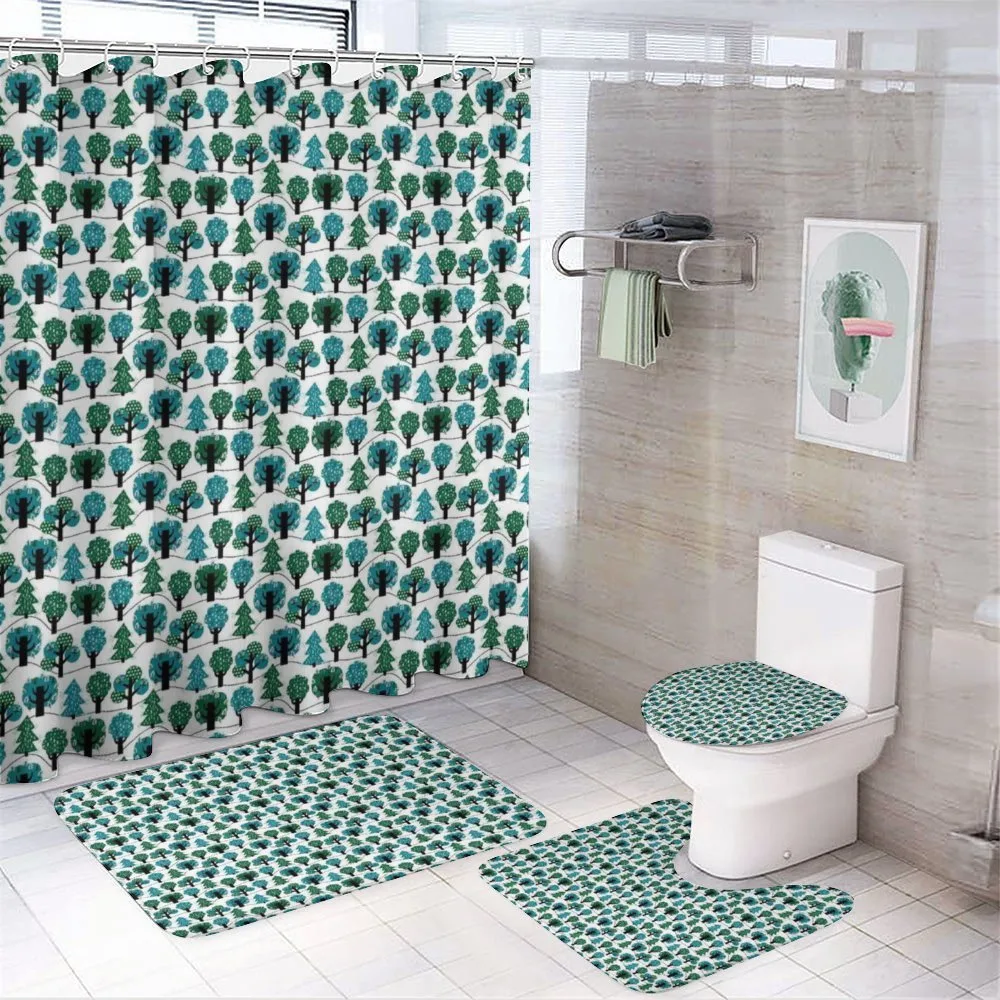 Pine Oak Trees in Winter — 4-Piece Bathroom Set preview