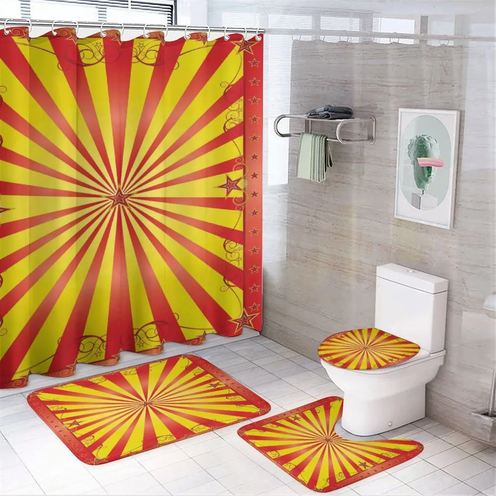 Retro Flyer Background — 4-Piece Bathroom Set preview
