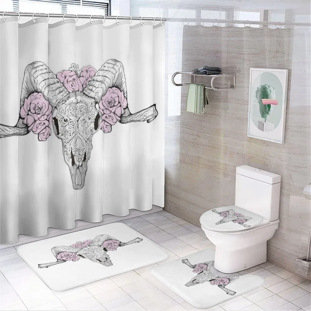 Roses with Bones Bohemian — 4-Piece Bathroom Set preview