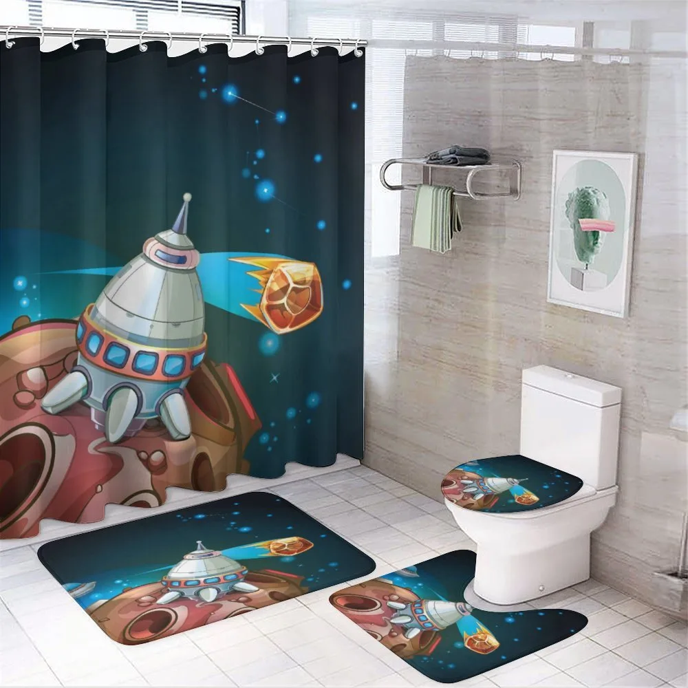 Spacecraft Planet Space — 4-Piece Bathroom Set preview