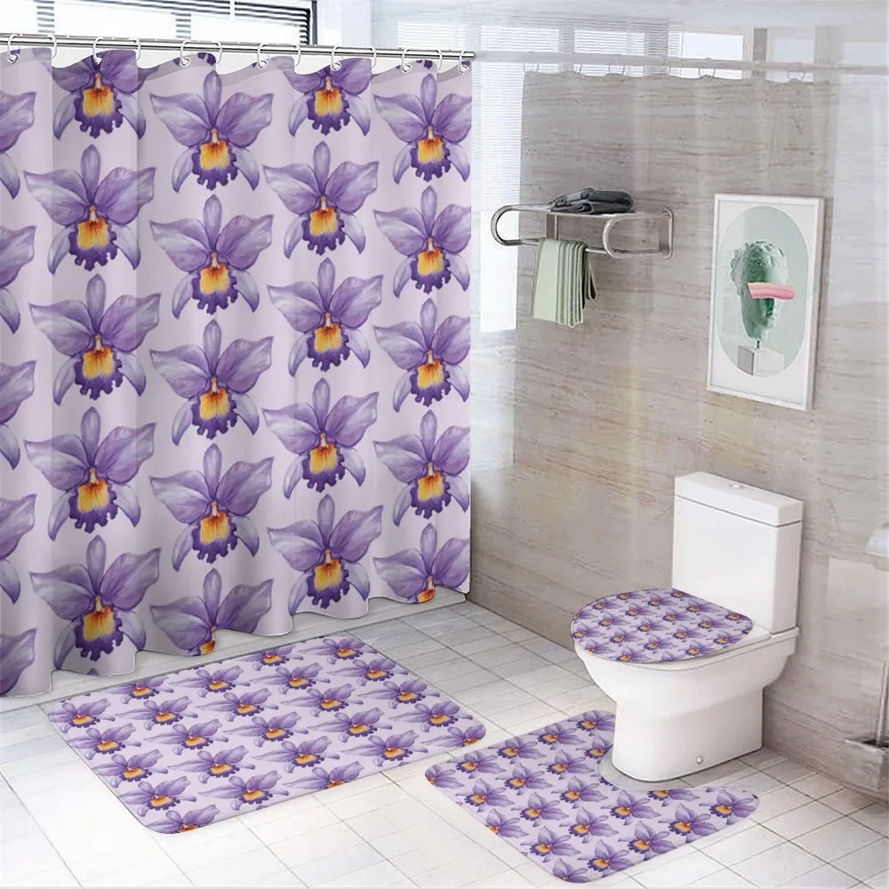 Tropical Orchid Flowers — 4-Piece Bathroom Set preview