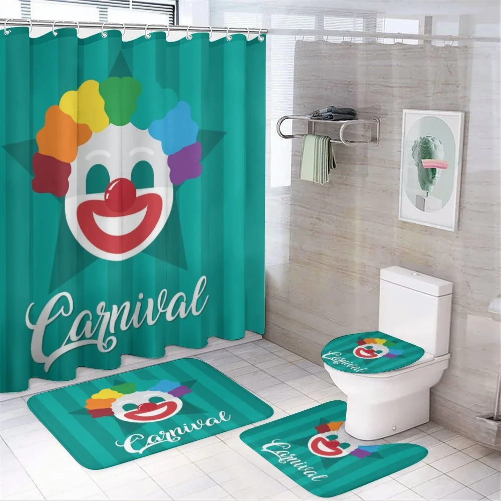 Typography with Clown Face — 4-Piece Bathroom Set preview