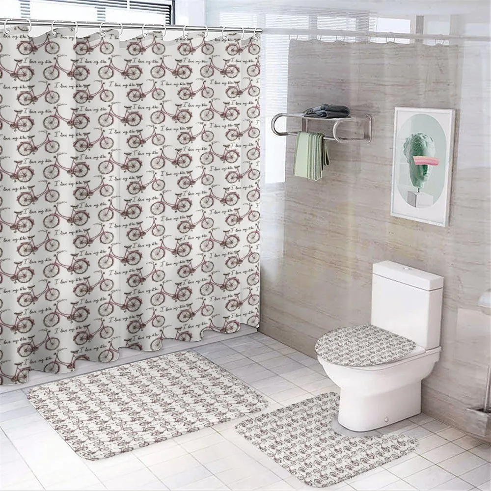 Vintage I Love My Bike — 4-Piece Bathroom Set preview