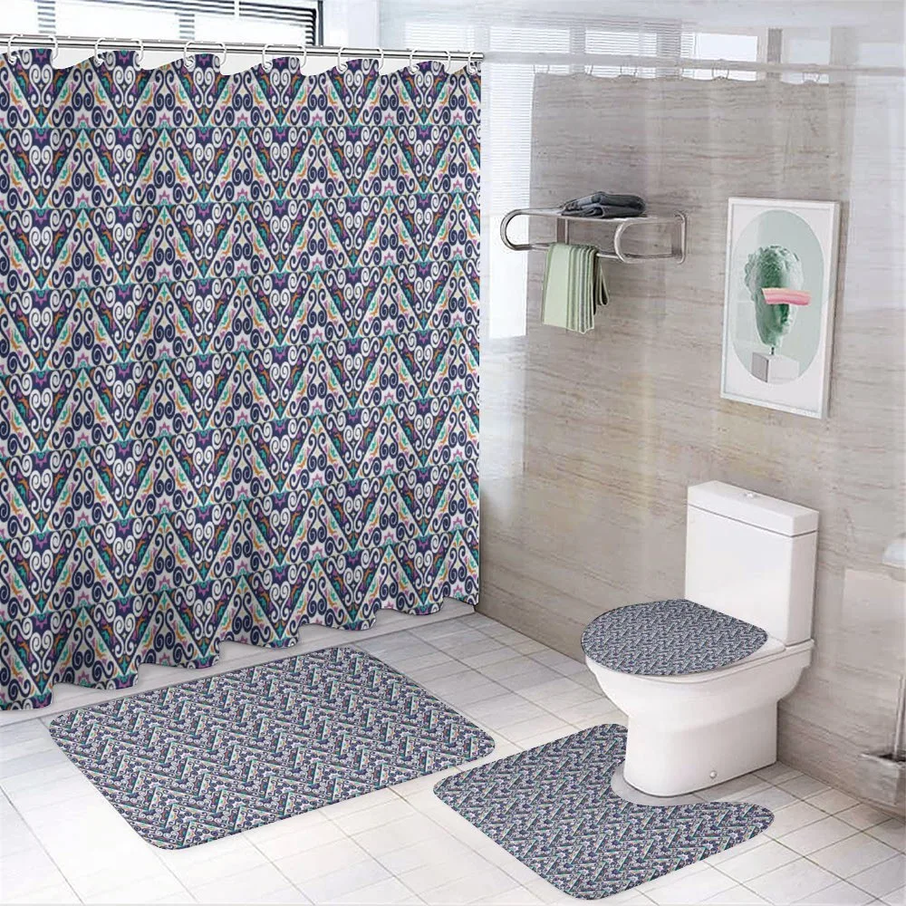 Abstract Folk Ornamental Motif — 4-Piece Bathroom Set preview