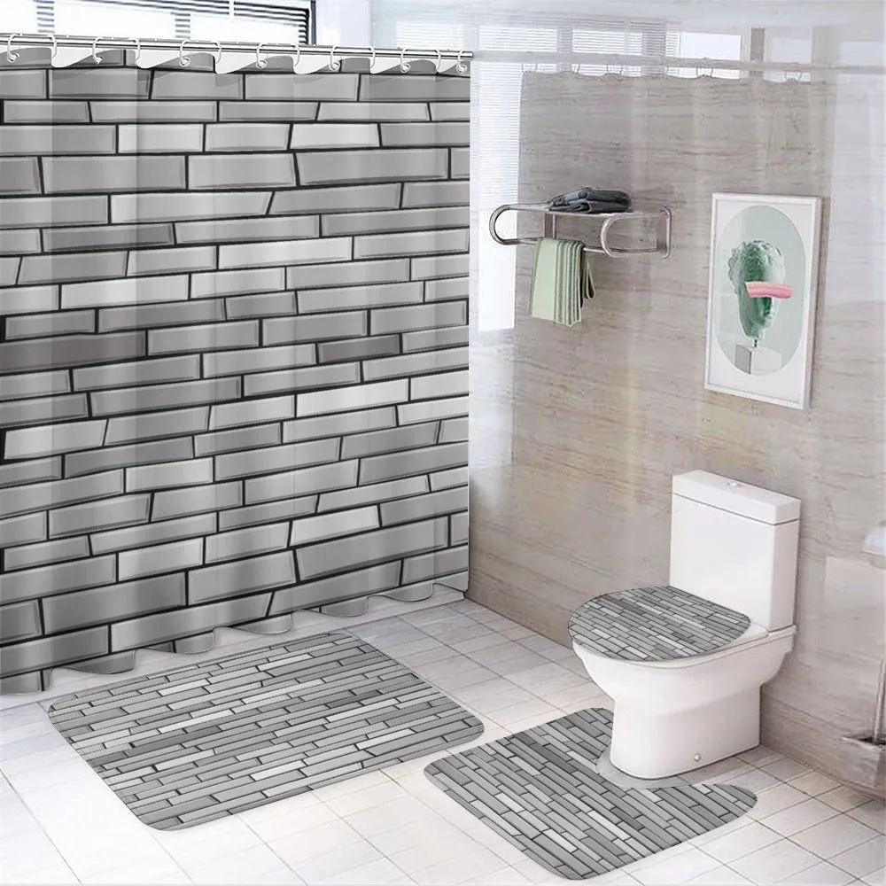 Brick Wall English Style 4-Piece Bathroom Set product video