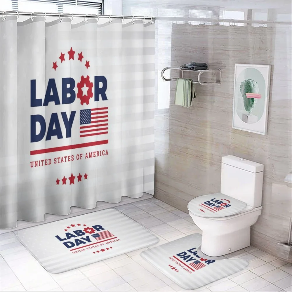 Calligraphic Flag Design — 4-Piece Bathroom Set preview