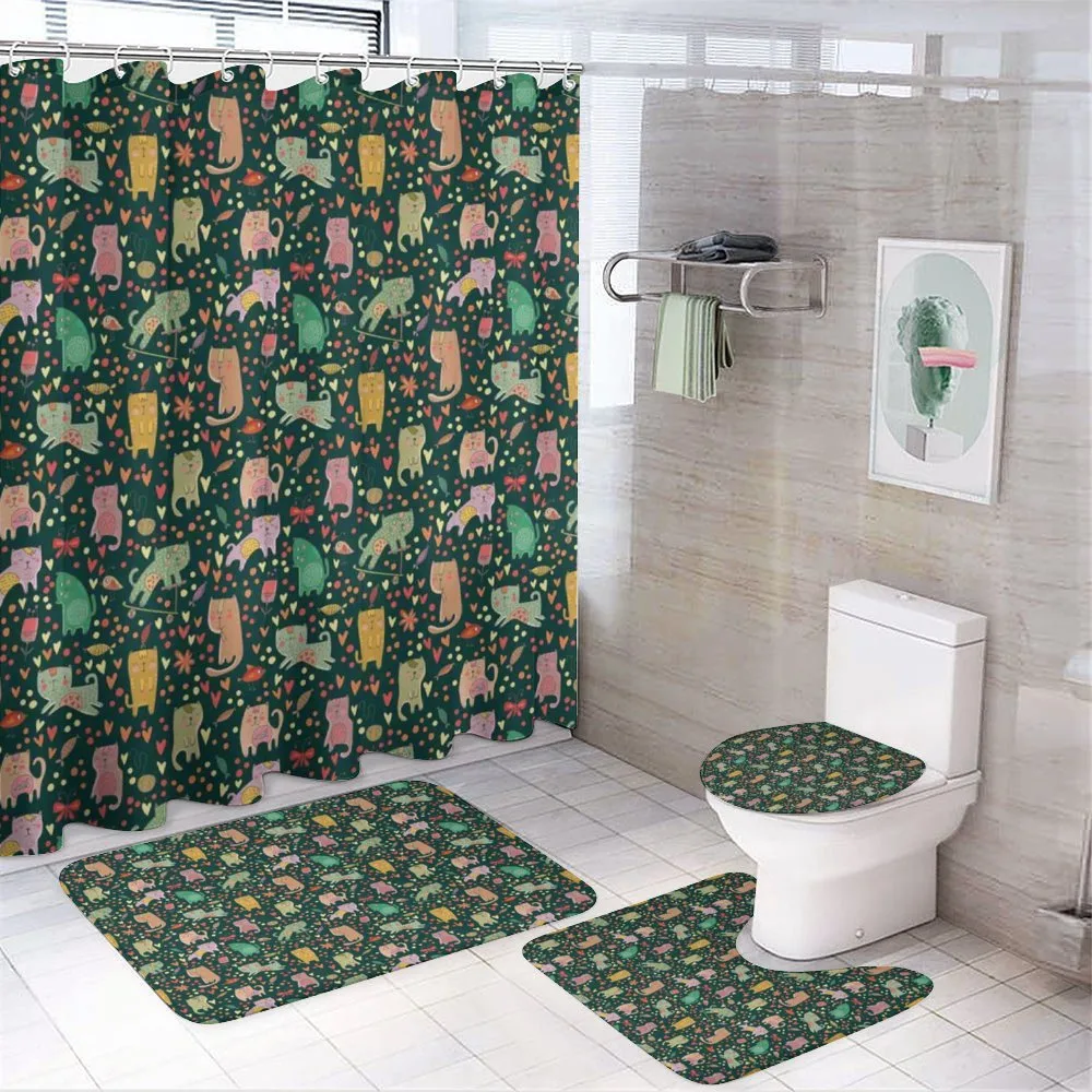 Cartoon Feline Animal — 4-Piece Bathroom Set preview