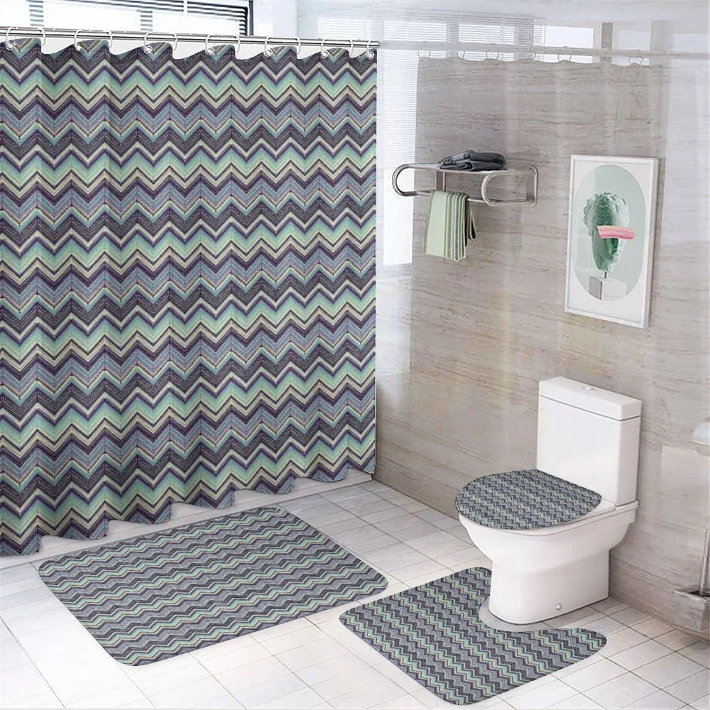 Chevron Tile — 4-Piece Bathroom Set preview