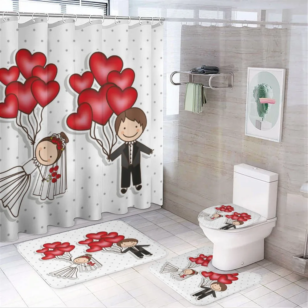 Funny Newlyweds Balloons — 4-Piece Bathroom Set preview