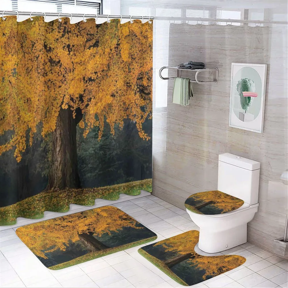 Leaves Tree Autumn Season — 4-Piece Bathroom Set preview