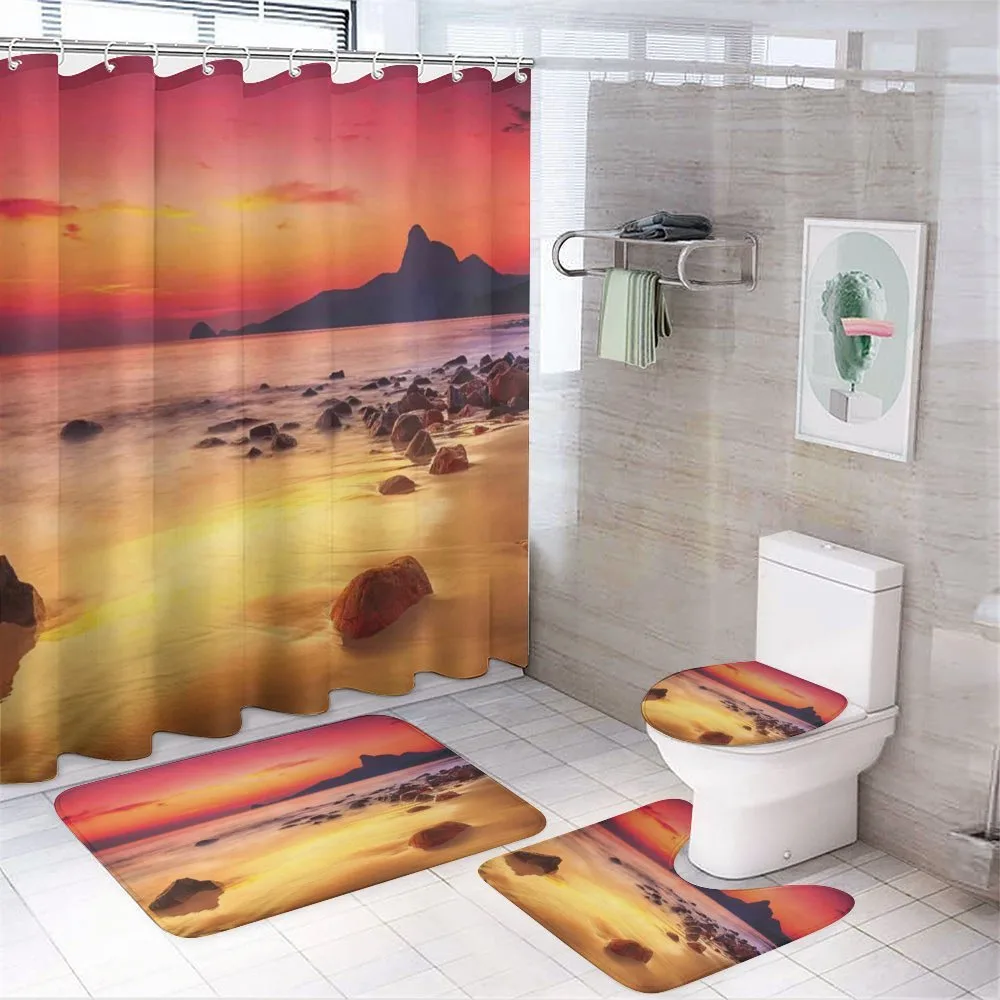 Mystic Sunrise over Sea — 4-Piece Bathroom Set preview