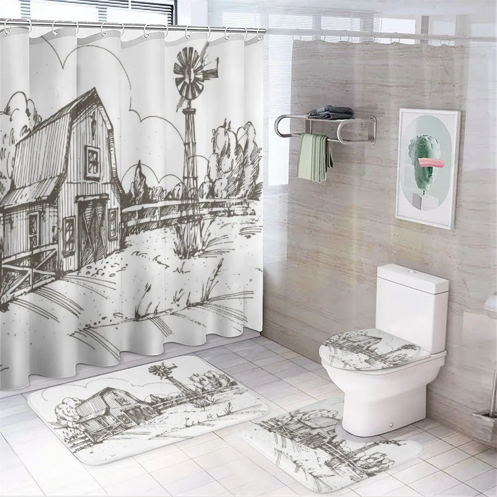 Rustic Farmhouse Barn — 4-Piece Bathroom Set preview