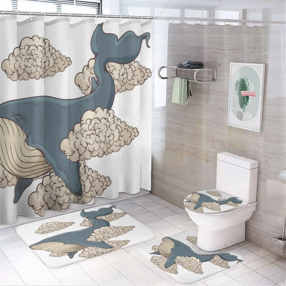 Sky Clouds Animal Fish — 4-Piece Bathroom Set preview