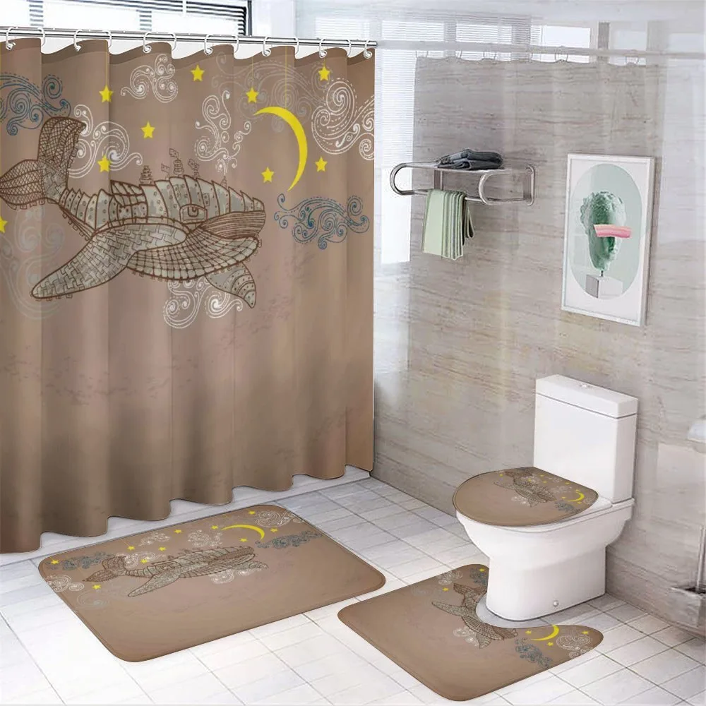 Steampuck Whale on Air — 4-Piece Bathroom Set preview