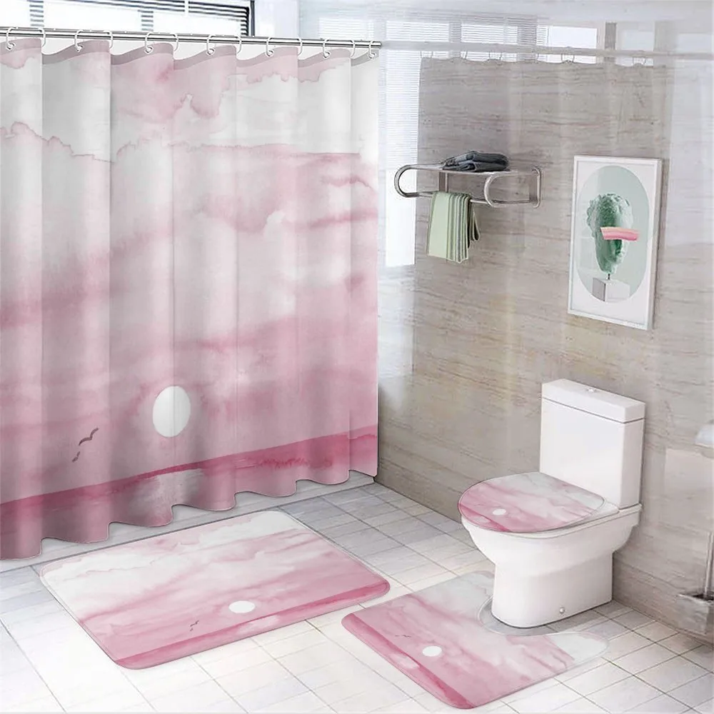Sunrise Birds Horizon Art 4-Piece Bathroom Set product video