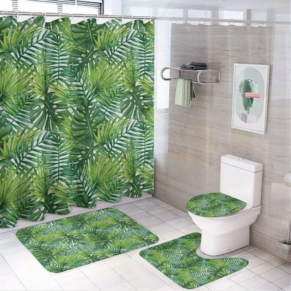 Tree Leaves Watercolor — 4-Piece Bathroom Set preview