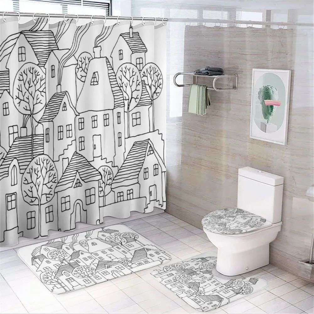 Cartoon House Village 4-Piece Bathroom Set product video