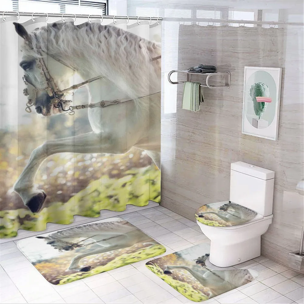 Horse on a Blurry Back — 4-Piece Bathroom Set preview