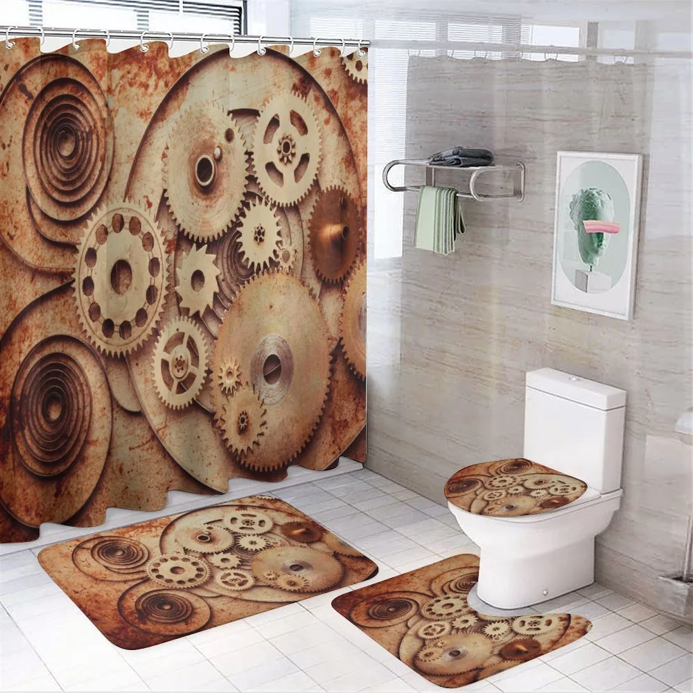 Mechanical Clocks Gears — 4-Piece Bathroom Set preview
