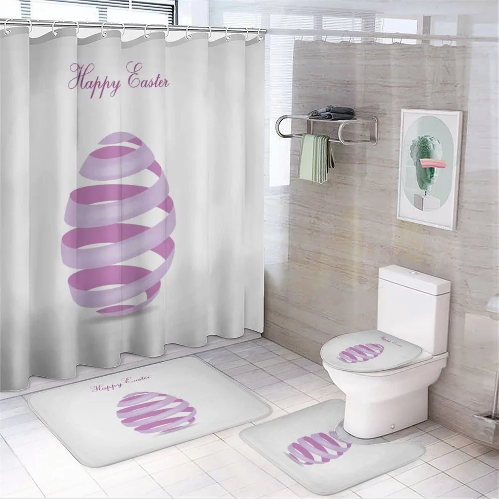 Ornate Ribbon Egg Shape — 4-Piece Bathroom Set preview