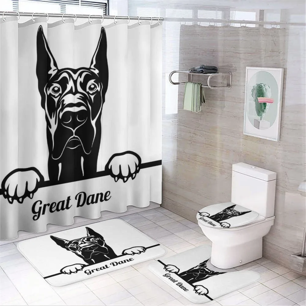 Peeking Big Breed Dog — 4-Piece Bathroom Set preview