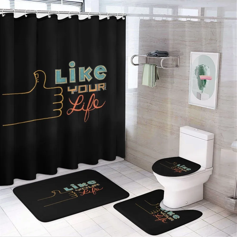 Thumbs up Doodle — 4-Piece Bathroom Set preview