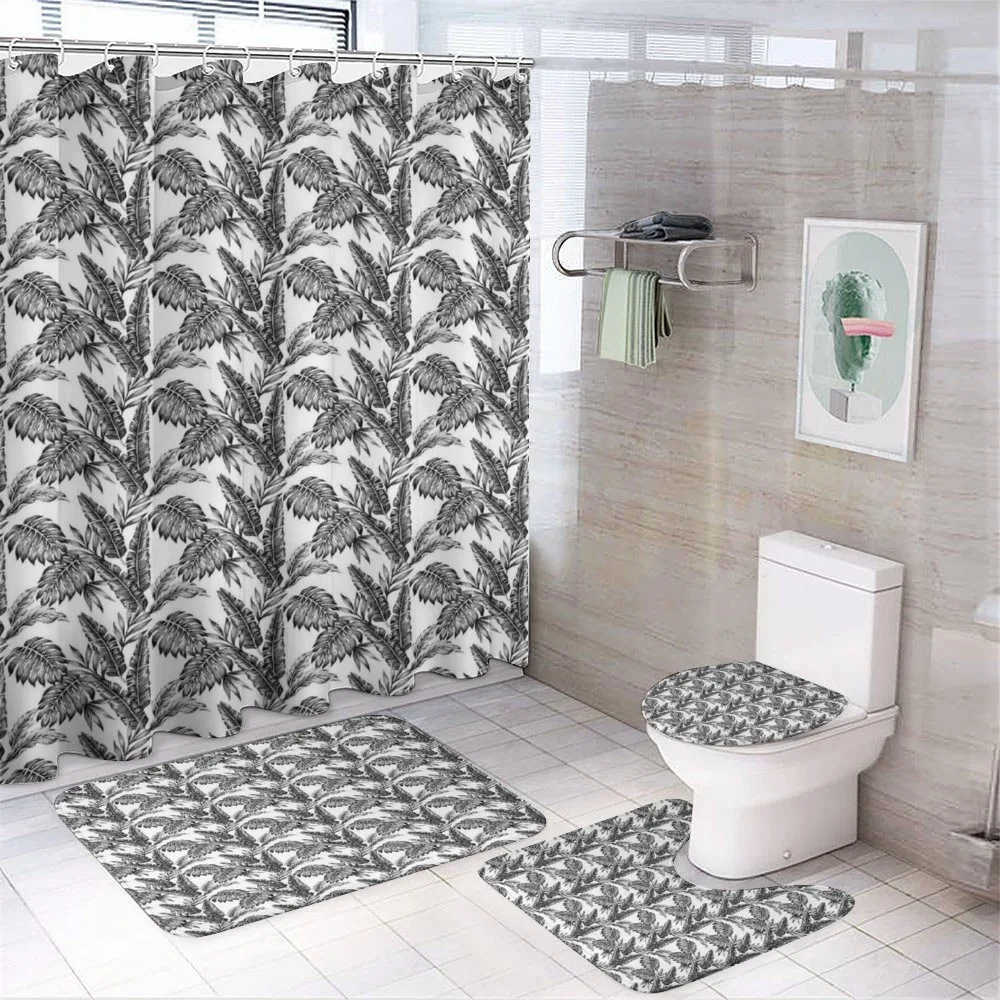 Tropical Tree Leaves — 4-Piece Bathroom Set preview