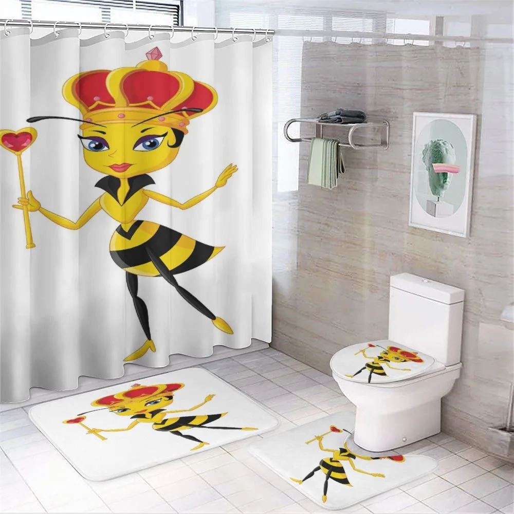 Cartoon Style Bee — 4-Piece Bathroom Set preview