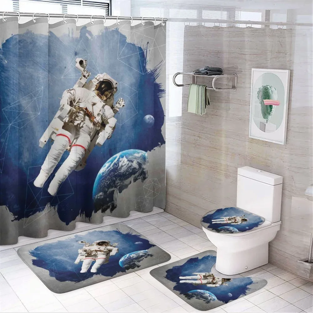 Digital Planet Earth — 4-Piece Bathroom Set preview