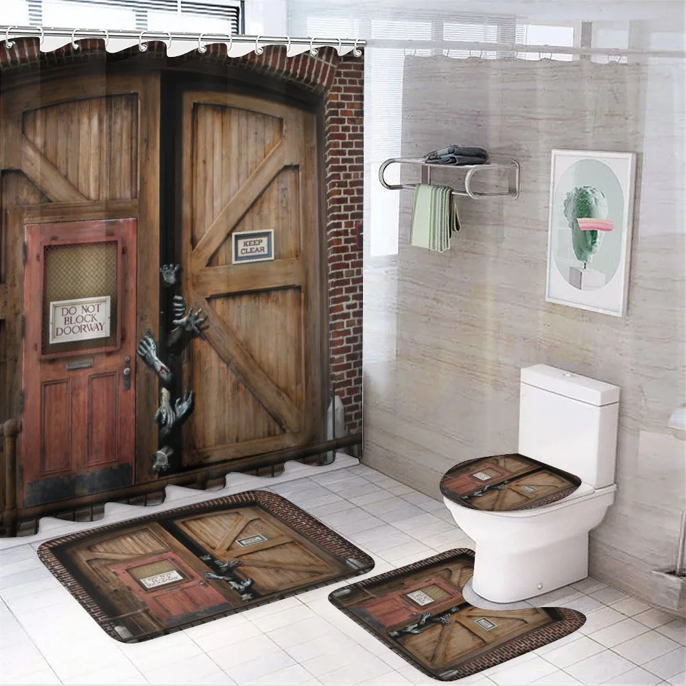 Monster Wood Door — 4-Piece Bathroom Set preview