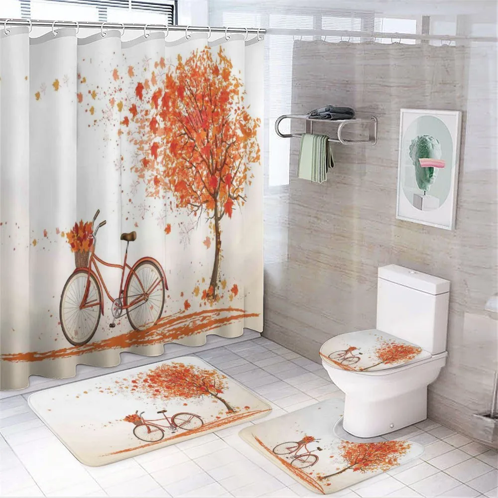 Orange Autumn Tree — 4-Piece Bathroom Set preview