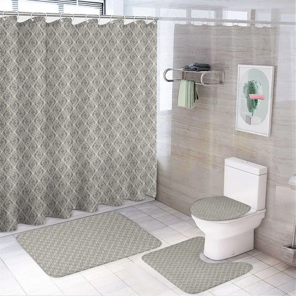 Swirls and Curlicues Damask — 4-Piece Bathroom Set preview